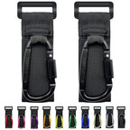 Baby Stroller Hook, Carry 30 lbs per Stroller Carabiner Clip, Adjustable Baby Stroller & Car Seat Hook for Hanging Diaper Bag, Wheelchair, Golf cart, Shopping and Pet Cart(2 Pcs Black)