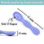 PrimaStella Silicone Chew Spoon Set for Babies and Toddlers | Safety Tested | BPA Free | Microwave, Dishwasher and Freezer Safe (Summer Rainbow Chew Spoon)