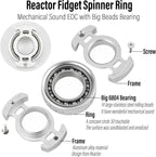 FREELOVE Ring Fidget Spinner for Adults, Men Finger Haptic Roller, Small Metal Clicker Toys, Ball Bearing, Black Fingears Spinning EDC for Anxiety Stress