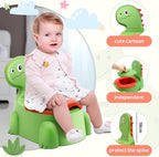 Potty Seat Baby Training Chair Boys Girls Toddler Dinosaur Comfortable children 1-5 years old Baby toilet Animal seat with lid back potty trainer (Green)