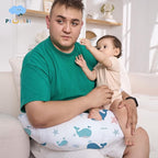Plushii Nursing Pillow for Breastfeeding, Breathable Breast Feeding Pillow and Positioner with Removable Cover for More Support, Tummy Time and Bottle Feeding Support Pillow, Whale
