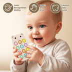 Baby High Chair Suction Toys Teething Chew - Baby Teething Toys Silicone Teethers Table Toys, Food Grade Silicon for 6 12 18 Months (RPinkBeige)