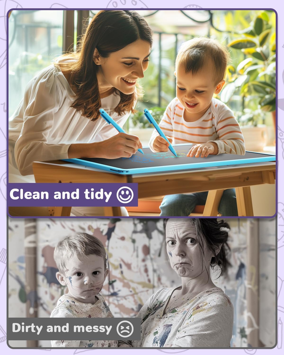 ORSEN LCD Writing Tablet 16 inch - Kids Doodle Board Colorful Drawing Pad Toys for Ages 3-12 Girls Boys Toddler Birthday Gifts, Blue