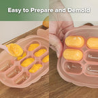 Haakaa Silicone Nibble Freezer Tray -Breastmilk Teething Popsicle Mold - Baby Fruit Food Feeder Teether Tray - Baby Food Maker - Ice Cube Tray - 4 Months+ Babies - BPA Free - Blush