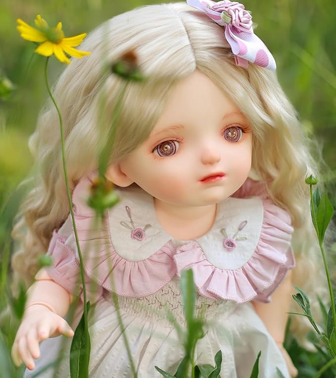 BJD Dolls, 1/4 Ball Jointed Doll Fullset with 15 Articulated Joints and Adjustable Glass Eyes, 20 Inch (50cm) Full Vinyl Girl, Collectible Reborn-Style Doll for Ages 14+, Gift Box Packaging