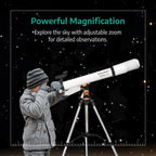 Slokey Discover The World Skyways 70070 Astronomy Telescope 28x-210x with 70mm objective lens diameter and Precise Manual Focusing Equipped with a Reflex Finderscope - 700 x 70 mm