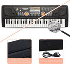 Raimy Piano Keyboard for Kids 49 Keys Portable Keyboard Piano Early Learning Educational Electronic Musical Instrument Toys Gifts for 3 4 5 6 7 8 9 Year Old Boys and Girls (Black)