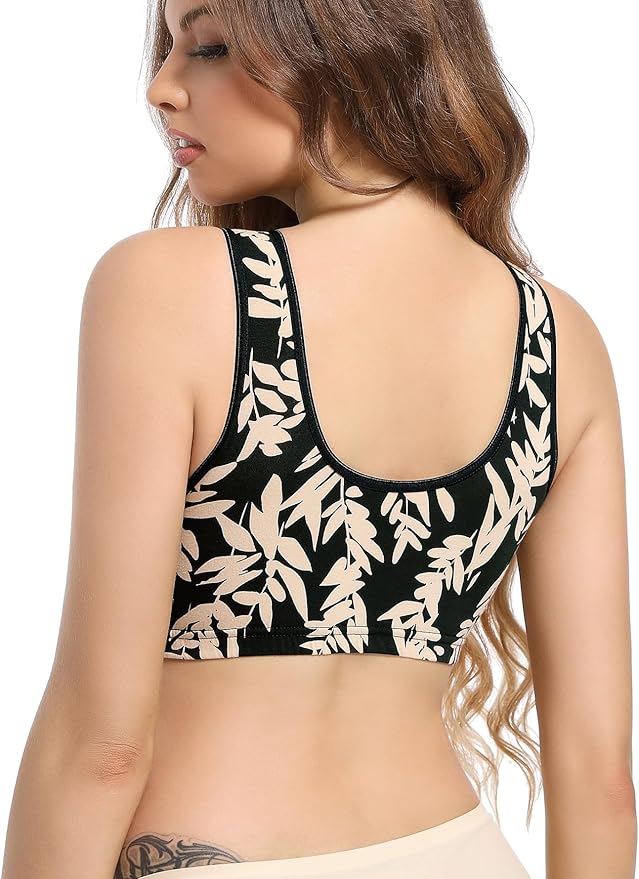 SUIEK 4 Pack Nursing Sleep Bra Maternity Bralette Cotton Breastfeeding Bras