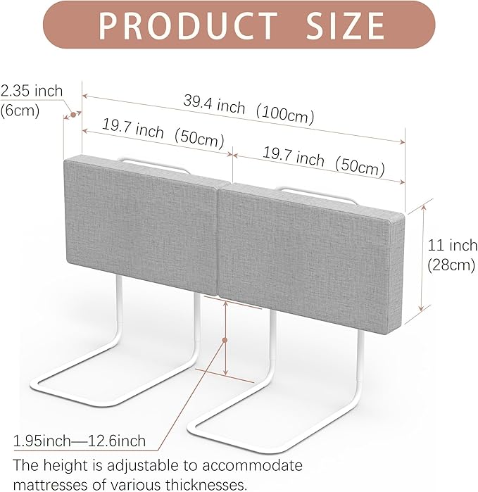 Bed Rail Bumpers for Toddlers, for Elderly Adults Safety, Bed Side Guard Rails for Kids, Twin，Queen & King Full Size Beds（Gray, 2 Packs）