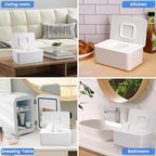 Baby Wipes Dispenser, Baby Wipe Holder for Fresh Wipes, Non-Slip Baby Wipes Container, Refillable Wipes Box with Sealing Design Lid (White)