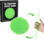 Fidget Worm Toy, Real 3D Printed Toys, Funny Pocket Worm Fidget Toy for Adults & Kids, Silent Resistance Stress Relief Toy Desk Fidgets for Adults Kids (Fluorescent Green)