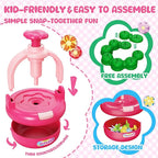 Einailvk Fabric Flower Bouquets Toys, DIY Flower Making Kit for Kids 3 4 5 6 7 8 9 10 11 12 Year Old Girl Birthday Christmas Gift, Art and Crafts Kit Toys for Girls 3-12 Year Old (Pink)