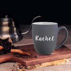 Personalized Coffee Mug Engraved with your Custom Text - Customized Coffee Mugs, Hot Chocolate Mug, Tea Cup, Birthday Gifts, Retirement Gift (Engraved Custom Text, Matte Grey)