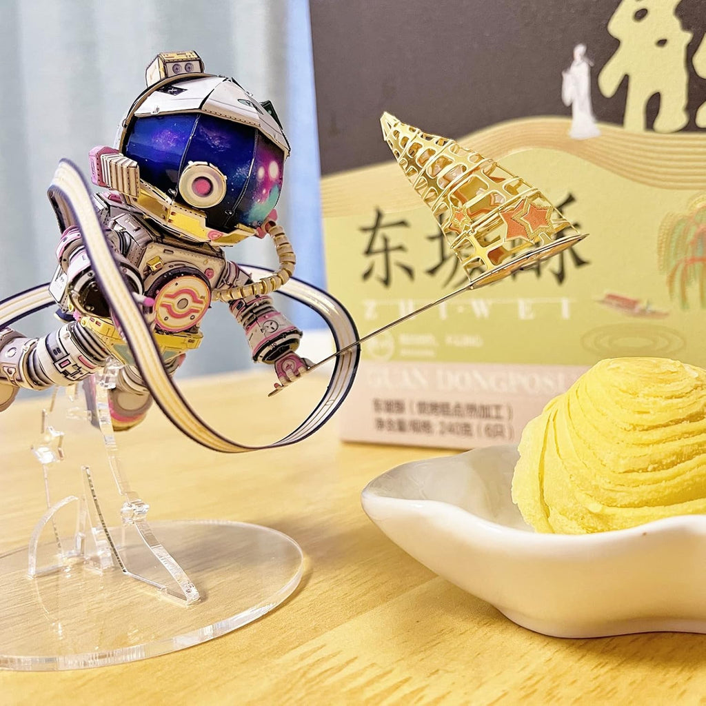 MU Metal 3D Puzzles for Adults The Little Astronaut Outerspace Exploration Spaceships Shuttle Launch Model Kits Block Building, Laser Cut Scientific Space Station Study Brain Teaser DIY Sets Gift