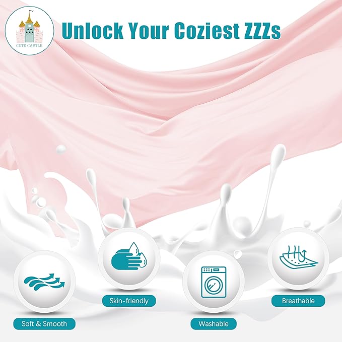 Cute Castle Pregnancy Pillows, Soft U-Shape Maternity Pillow with Removable Cover - Full Body Pillows for Adults Sleeping - Pregnancy Must Haves - Jumbo 57 Inch - Pink