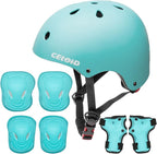 Kids Bike Skateboard Helmet Pad Set,Toddler Cyling Protective Gear Knee & Elbow Pads Wrist Guards for 5-8-10-12-14-16 Years Girls Boys Bicycle Scooter Roller Skate Inline Skating Rollerblading