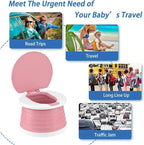Travel Potty for Toddler, Portable and Foldable Toilet, Apply to Seat Emergency Toilet for Car, Camping, Outdoor, Indoor (pink, small)