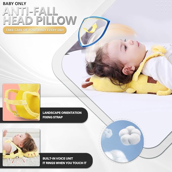 Baby Walker Head Protector Backpack Wear,Toddler Adjustable Baby Head Protection Backpack for Safety Baby Learning Walking Crawling (Bee)