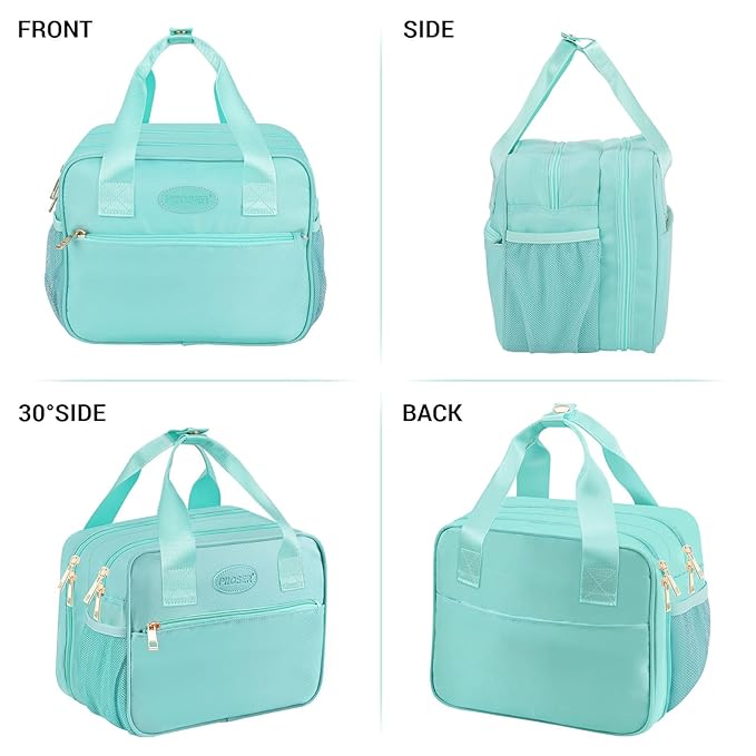 PIIOSER Breastmilk Cooler Bag with Ice Pack, Compatible with Wearable Breast Pumps & Accessories - Portable Pumps Carrying Case for Nursing & Working Moms (Green-Small)