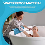 Whale Baby Bath Kneeler and Elbow Rest Set – Extra Thick Padded Cushion – Waterproof Non-Slip Mat with Storage Pockets – Bathtime Safety – Baby Shower or Registry Gift for Moms and Dads (Blue)