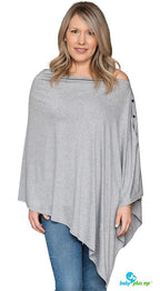 Nursing Cover for Breastfeeding - Multi Use - Nursing Blanket – Poncho Style with Buttons - Stretchy Baby Car Seat Canopy - Nursing Cover Scarf