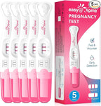Easy@Home Pregnancy Test Sticks: 5 Count - Reliable and Early Detection Pregnancy Sticks - Precise Results in Minutes - Easy to Use at Home Urine Pregnancy Tests with Curved Handle