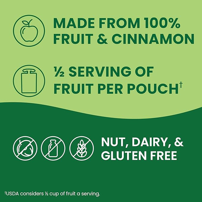 GoGo squeeZ Applesauce and Fruit Puree, Apple Cinnamon, 3.2 oz (Pack of 48), Unsweetened Fruit Snacks for Kids, Gluten Free, Nut Free and Dairy Free, BPA Free Pouches (Packaging May Vary)