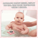 Baby Bath Thermometer Safety, Auto On & Off Bathtub Thermometer Floating Toy, Digital Bathing Water Temperature Warning, Pink Sea Star Shape