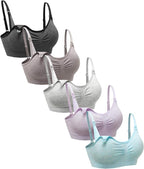 Suekaphin 5PACK Nursing Bra Wireless Bra Women's Sleeping Maternity Bra Breastfeeding Bra