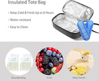 Insulated Breastmilk Cooler Bag with 2 Ice Packs - Breastmilk Cooler Organizer Bag for Daycare, Breastfeeding Mom Travel Outdoor