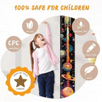 Personalized Name Growth Chart Wall Decor for Kids – Canvas Removable Height Chart Measuring Ruler 59" x 7.9" (Rocket)