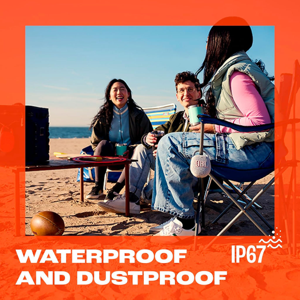 JBL Clip 5 - Ultra-Portable, Waterproof & Dustproof Bluetooth Speaker, Big Pro Sound with Punchy bass, Integrated Carabiner, Up to 12 Hours of Play, Made in Part with Recycled Materials (Sand)