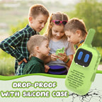Green Walkie Talkies for Kids with Dinosaurs Silicone Sleeve, Toys for 3-6 Year Old Boys Girls, Kids Walkie Talkies Decent Range 2 Channels 2 Way RadioToy Gifts for 5-8 Year Old Boys Girls