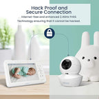 Babysense 5" HD Split-Screen Baby Monitor, Video Baby Monitor with 2 Cameras and Audio, Night Light, 1000ft Range, Two-Way Audio, 4X Zoom, Night Vision, 4000mAh Battery