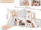 8 in 1 Toddler Slide, Kids Climber Slide with Storage Space and Non-Slip Steps, Indoor Outdoor Playset with Basketball Hoop and Telescope, Slide for Toddlers Age 1-3, Pink White