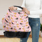 Binienty Baby Car Seat Covers - Cartoon Kitten Infant Carseat Canopy Multi-use Stretch Nursing Cover for Breastfeeding