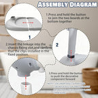 Baby Shower Stand Adjustable Toddler Shower Standing Support with Anti-Slip Base Infants Bath Support for 8-36 Months Portable Bath Helper (Grey)