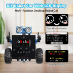 Robot Soldering Project, ICSTATION DIY Robot Car Soldering Practice Kit RC Robot with Time & Expressions Display STEM Science Kits for Adults Teens Ages 15+ School Students Experiment Education