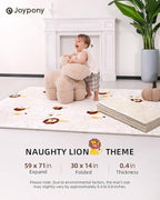 Baby Play Mat 59x71 Inch, 2 in 1 Fabric & XPE Dual-Sided Design Foldable Play Mats for Babies and Toddlers, Waterproof & Anti-Slip Baby Mat for Floor, Portable Baby Foam Crawling Mat with Travel Bag