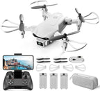 4DV9 Mini Drone with 1080P HD Camera for Kids FPV Live Video RC Quadcopter for Adults Beginners Toys Gifts,Altitude Hold, Waypoints Functions,One Key Start,3D Flips,3 Batteries,Gray