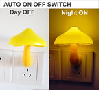 AUSAYE 5 Pack Sensor LED Night Lights Plug in Lamp Mushroom Light for Adults Kids NightLight Bedroom,Bathroom,Toilet,Hallway,Stairs,Kitchen,Basement Warm Yellow