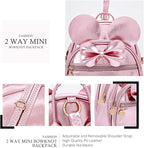 KL928 Girls Bowknot Polka Dot Cute Mini Backpack Small Daypacks Convertible Shoulder Bag Purse for Women