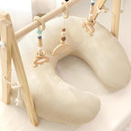 Hooyax Muslin Nursing Pillow Covers 2 Pack, Soft and Breathable Nursing Covers for Breastfeeding Pillows, Adorable Infant Feeding Pillow Slipcover for Baby Boy and Girls (Brown Wheat)