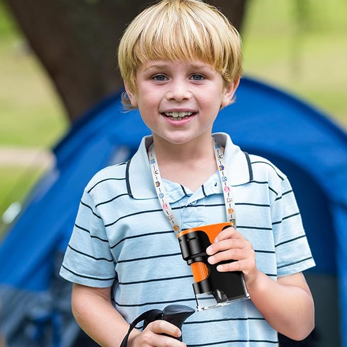 1000X Handheld Microscope for Kids 4K 2.0" Screen Rechargeable Mini Pocket Digital Microscopes w/Slides Kit Portable Edu Gift Age 4-6 8-12 Children Students