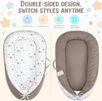 HKAI Baby Lounger – Soft Cotton Infant Floor Seat for Newborn to 24 Months, Portable Travel-Friendly Pillow for Boys & Girls