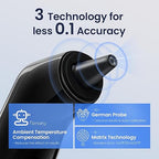 Ear Thermometer for Kids, Babies and Adults, 1 Second Accurate Digital Thermometer, Mute Function, 3-Color Fever Alert, 3 Age Groups, 30 Memory Recall with 20x Probe Covers (Dark Black)