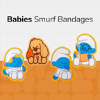 BioSwiss Bandages, The Smurfs Baby Smurf Shaped Self Adhesive Bandage, Latex Free Sterile Wound Care, Fun First Aid Kit Supplies for Kids and Adults, 50 Count Case
