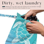 Waterproof Wet Bag for Swimsuit, Travel Beach Wet Dry Bag, Hidden Zipper Reusable Turtle Wet Bags, for Travel Beach Wet Swimsuits Toiletries Diapers Dirty Gym Clothes Laundry Bag