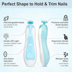 Baby Nail Trimmer 21 in 1, Usage Labeled Case & 13 Extra Replacement Tools, Royal Angels Baby Electric Nail File, Baby Nail Care, Nail Clipper Newborn Toddler Toes & Fingernails Nail Kit (Blue)