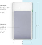 Newton Baby Fitted Mini Crib Sheets (2-Pack) | Organic Muslin Cotton, Ultra Breathable & Soft Baby Sheets, Machine Washable Baby Mattress Sheets, Fits Any Mini Sized Crib 24" x 38", Twilight Grey